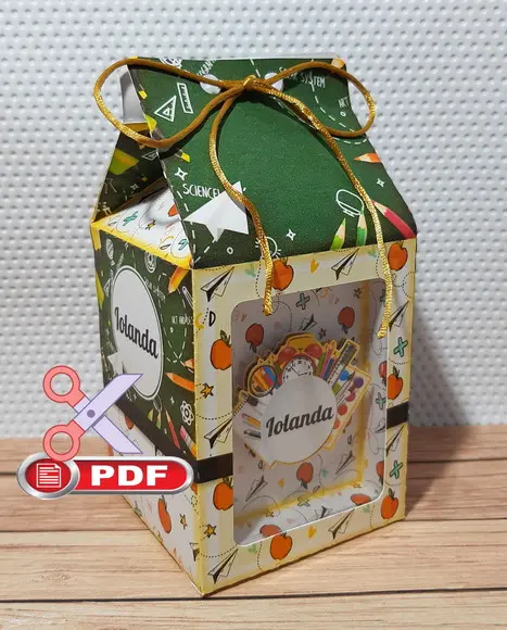 Arquivo Silhouette Studio e pdf Caixa Milk Visor Professores