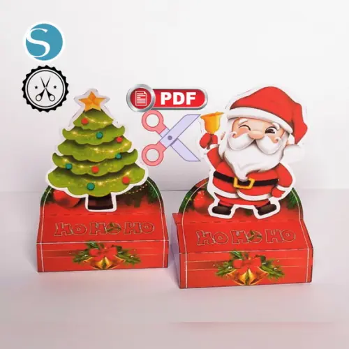 Porta Bis Duplo Natal - Arquivo Silhouette pdf para Tesoura