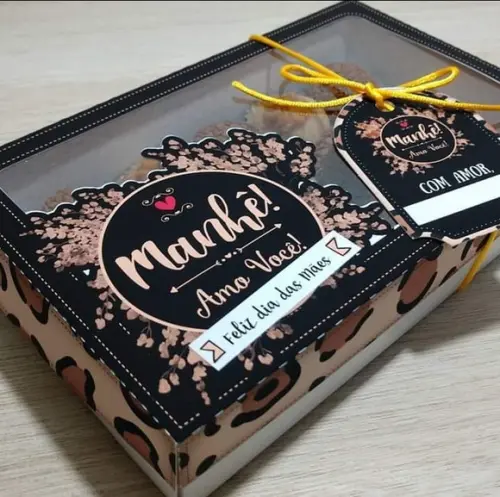 Arquivo Silhouette Caixa 15 Doces Dia das Mães