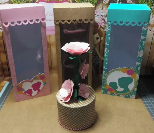 Arquivo Silhouette Caixas com Flor Dia das Mães