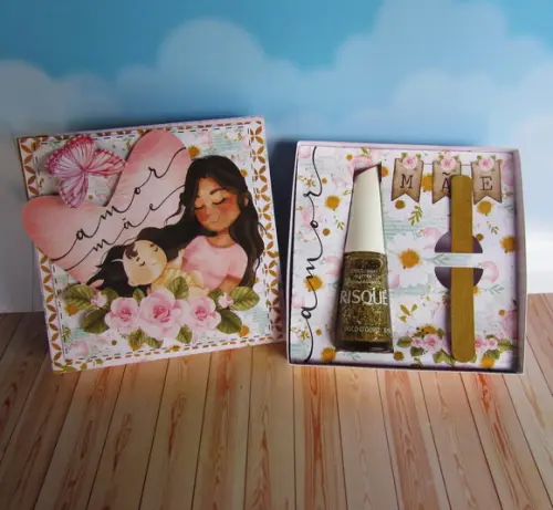 Arquivo Silhouette Caixa Esmalte e Lixa Dia das Mães