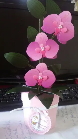 Arquivo Silhouette Vaso e Flor Rosa Dia das Mães