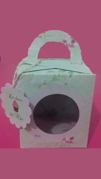 Arquivo Silhouette Caixa 1 Cupcake Dia das Mães