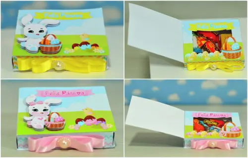 Arquivo Silhouette Caixa Doces ou Bombons Páscoa Gemeos