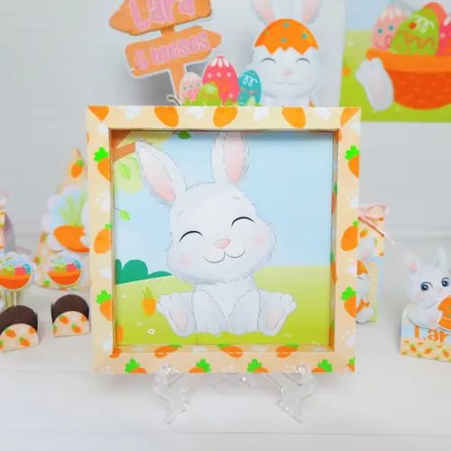 Arquivo Silhouette Quadrinho Páscoa Infantil Laranja