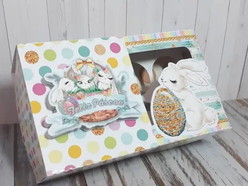 Arquivo de Corte Caixa 8 Docinhos Encaixe Páscoa -cor Pastel