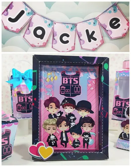 Arquivo de Corte Quadrinho e Bandeirola Bts