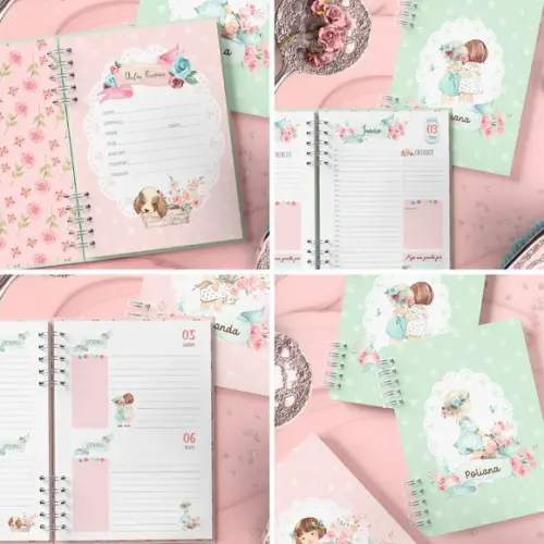 Kit Agendas 2023 Meninas Cute - A5 - Arquivo de Corte