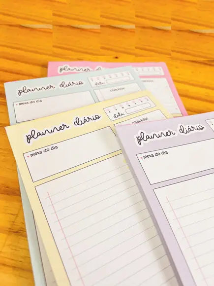 Bloco Planner Diário Permanente, Não Datado A4 e Arquivos