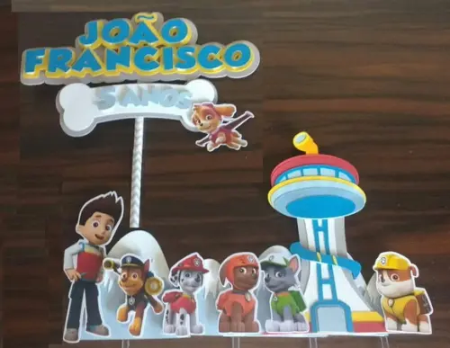 Arquivo Silhouette Topo de Bolo Patrulha Canina Meninos