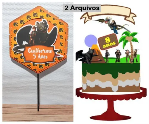 Arquivo Silhouette Topo de Bolo Como Treinar Meu Dragão