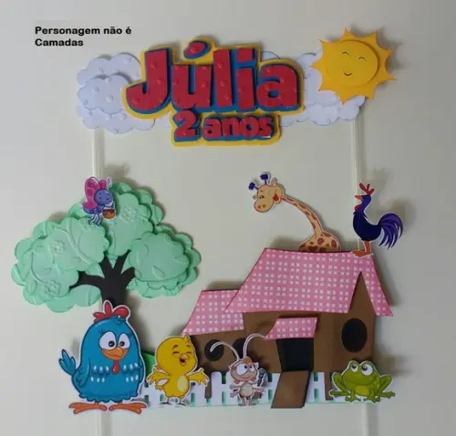 Arquivo Silhouette Topo de Bolo Galinha Pintadinha