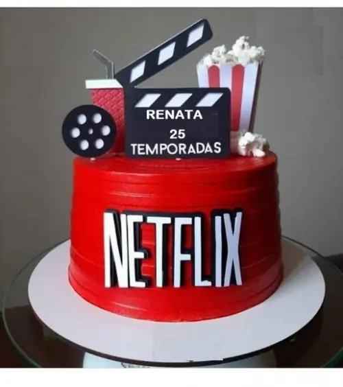 Arquivo Silhouette Topo de Bolo Amo Netflix