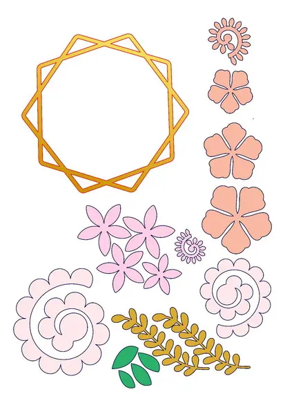 Arquivo Silhouette Topo de Bolo Flores e Diagrama