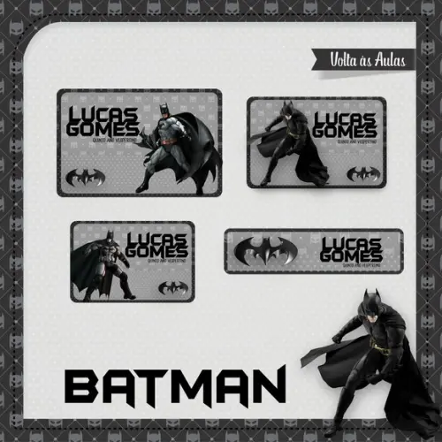 Arquivo de Corte Etiqueta Escolar Batman