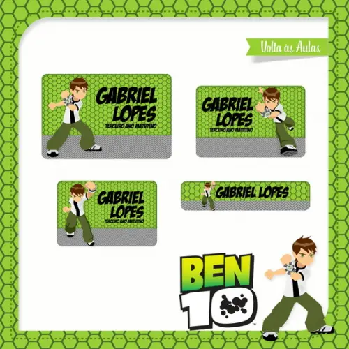 Arquivo de Corte Etiqueta Escolar Ben 10