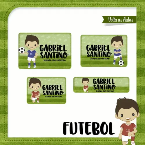 Arquivo de Corte Etiqueta Escolar Futebol