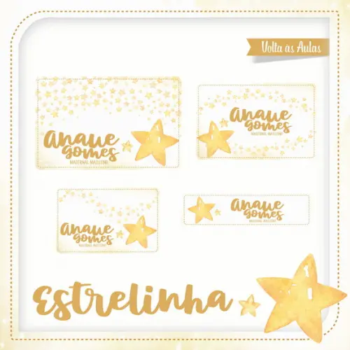 Arquivo de Corte Etiqueta Escolar Estrelinha