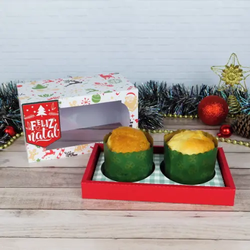 Arquivo Studio Caixa para 2 Panetones 100g Natal
