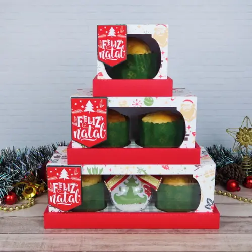 Arquivo Studio Caixas para Mini Panetone Natal