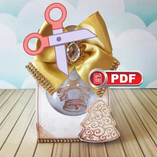 Arquivo pdf Porta Bolinha 6 ou 7cm Natal Corte Tesoura