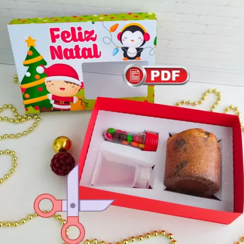 Arquivo pdf Kit Confeiteiro Natal Crianças para Tesourete