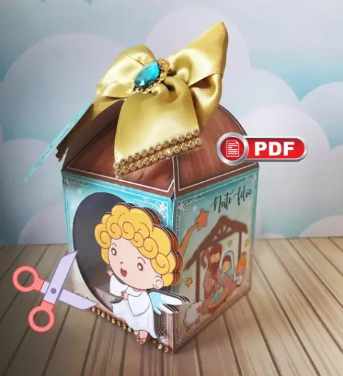 Arquivo pdf Porta Bolinha 6x6 Natal para Tesourete