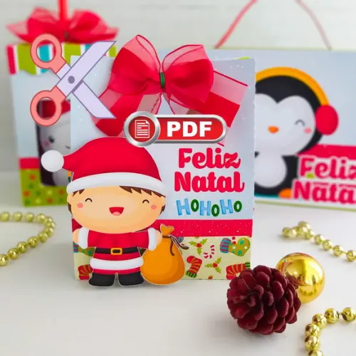 Arquivo pdf Sacolinha Natal Crianças para Tesourete