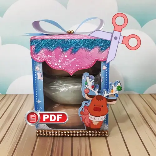 Arquivo pdf Caixa para 3 Sabonetes Natal Corte Tesoura