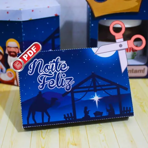 Arquivo pdf Caixa Kit Kat Natal Azul para Tesourete