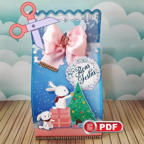 Arquivo pdf Caixa Panetone 500g Natal para Tesourete