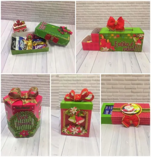 Caixas Panetone e Doces Arquivo de Corte Silhouette Natal