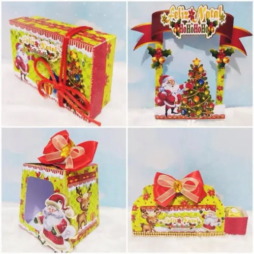 Caixas Panetone e Doces Arquivo de Corte Silhouette Natal