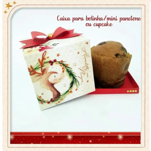 Arquivo Silhouette Caixa 1 Bolinha ou Mini Panetone Natal