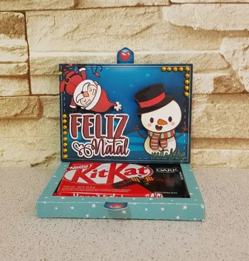 Arquivo de Corte Caixa para Kit Kat Natal