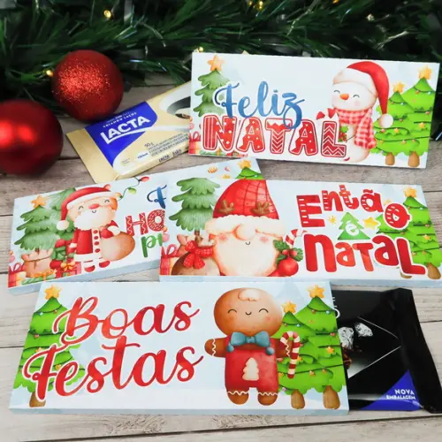 Arquivo de Corte Embalagem para Chocolate 90g Natal