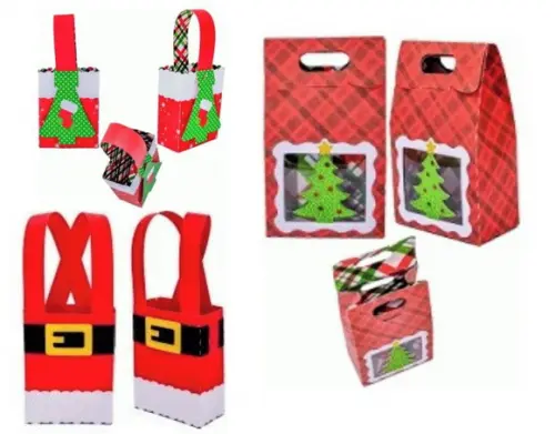 Arquivo de Corte 3 Sacolinhas de Natal