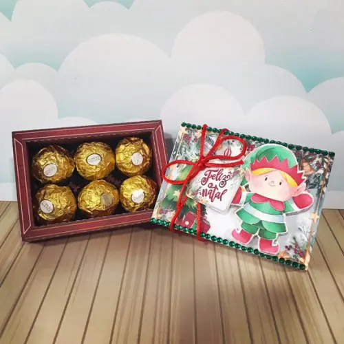 Arquivo de Corte Caixa para 6 Doces Natal