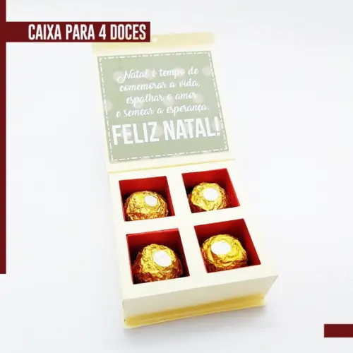 Arquivo de Corte Caixa para 4 Doces Natal