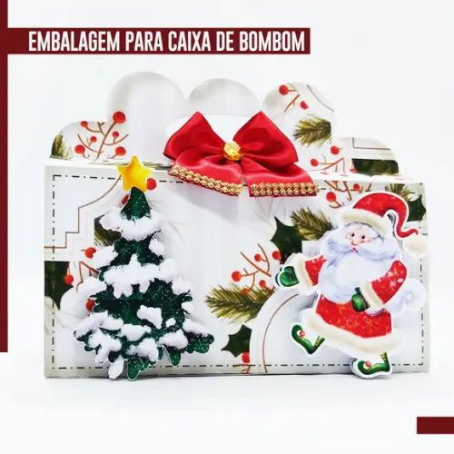 Arquivo de Corte Embalagem Caixa de Bombom Natal