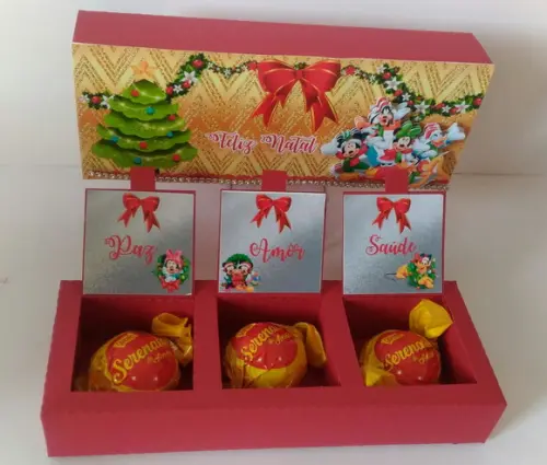 Arquivo Silhouette Caixa 3 Bombons Natal Infantil