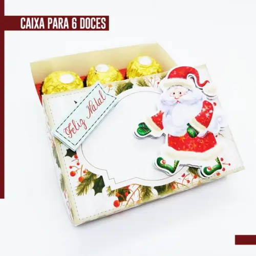 Arquivo Silhouette Caixa para 6 Doces Natal
