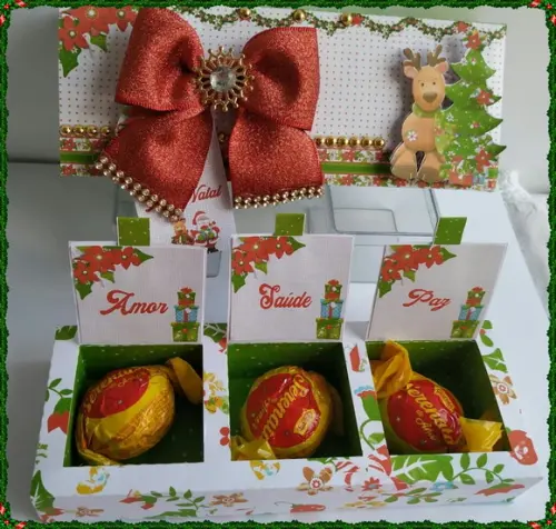 Arquivo Silhouette Caixa para 3 Bombons Natal