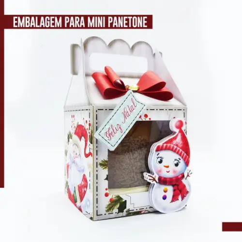 Arquivo Silhouette Caixa Mini Panetone 80g Natal
