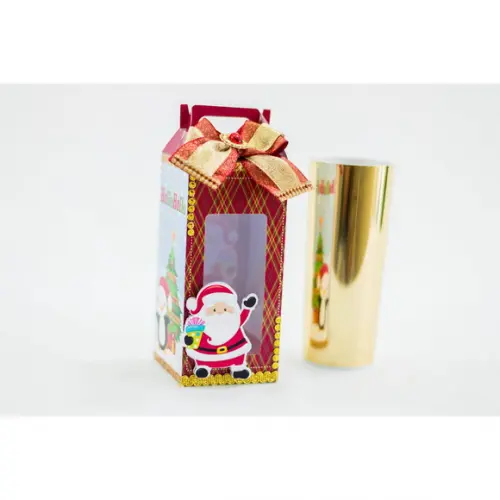 Arquivo Silhouette Caixa Copo Long Drink Natal