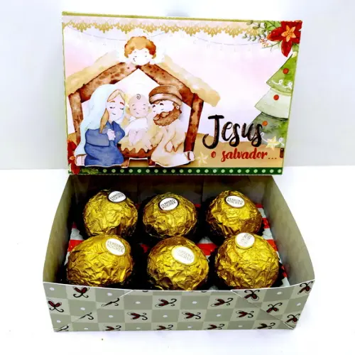 Arquivo Silhouette Caixa para 6 Doces Natal