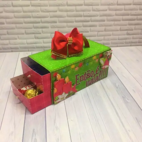 Arquivo Silhouette Caixa Gavetas Doces Natal