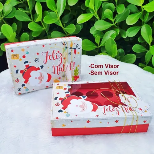Arquivo Silhouette Caixa 15 Doces com Visor Natal