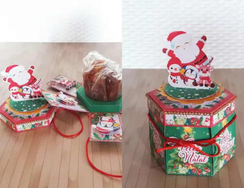 Arquivo Silhouette Caixa Mini Panetone 80gr Natal