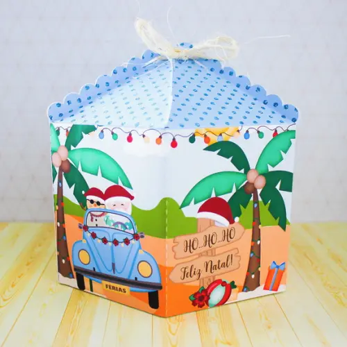 Arquivo Studio Caixa Panetone (400g) e (500g) Natal